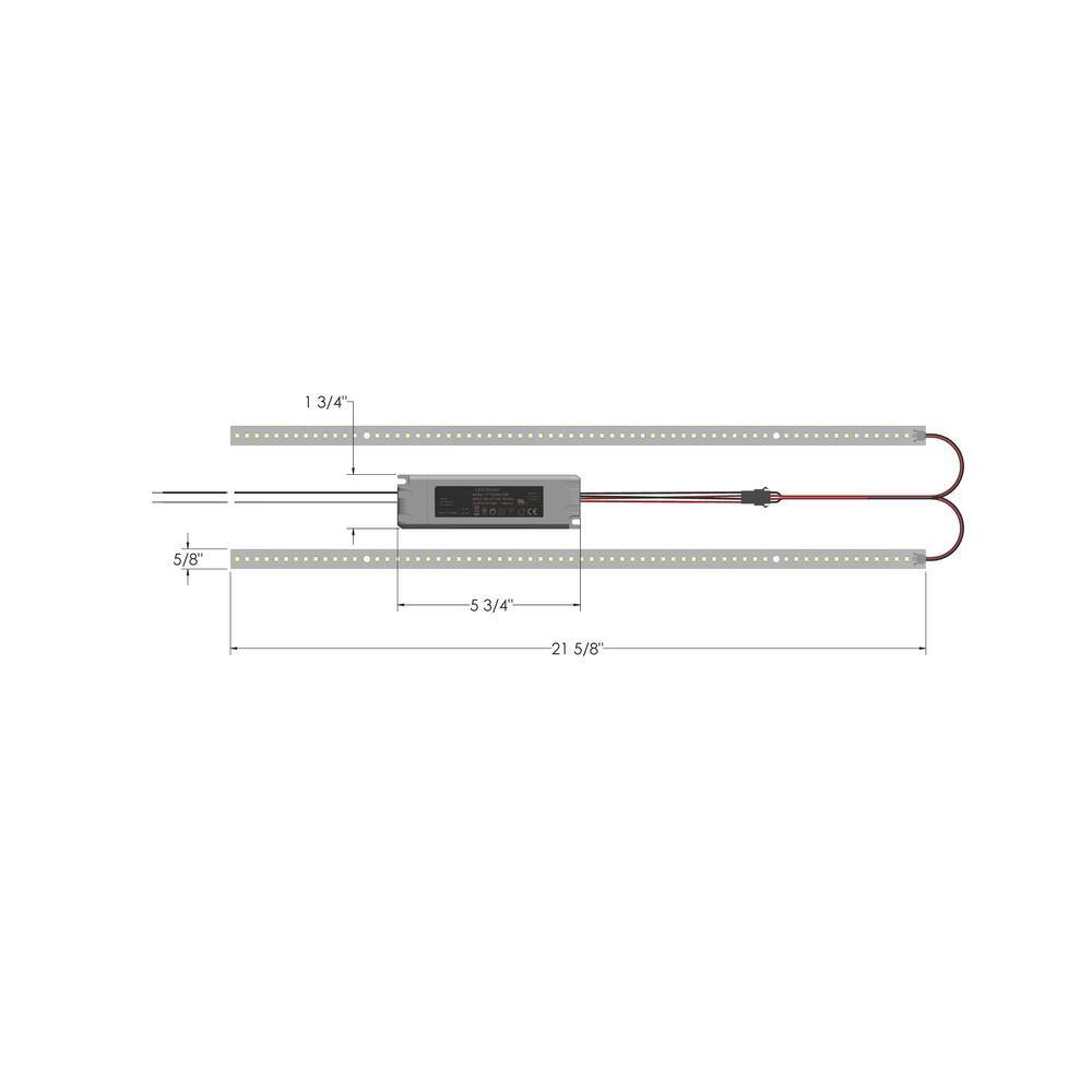 2 ft. 68-Watt Equivalent Integrated LED White Magnetic Strip Retrofit Kit 3500K (4-Pack) RKS2220-35-B