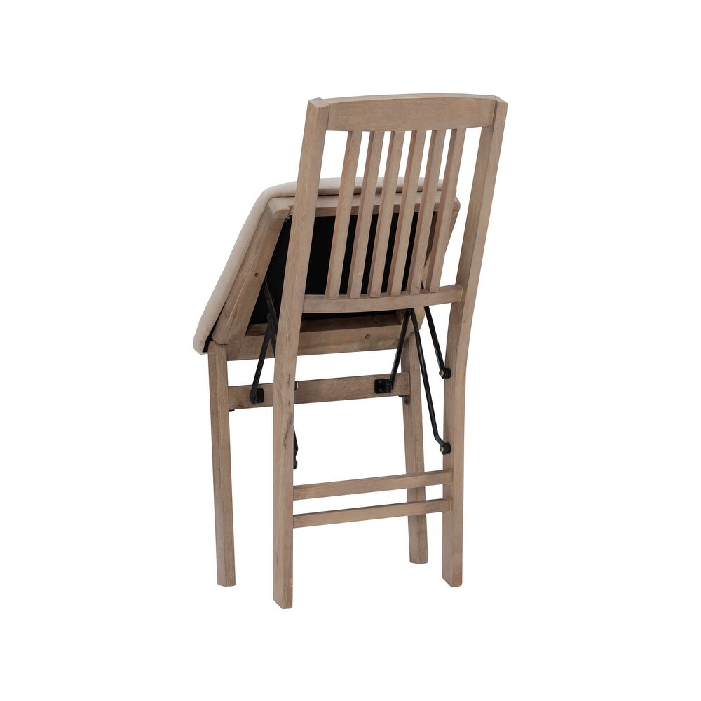 Lesvos Mission Grey Wash Folding Side Dining Chair (Set of 2)