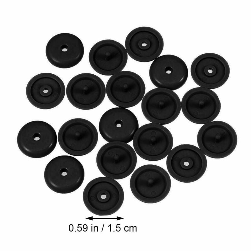 20 Pairs Seat Belt Button Buckle Stop - Universal Fit Stopper Kit Black