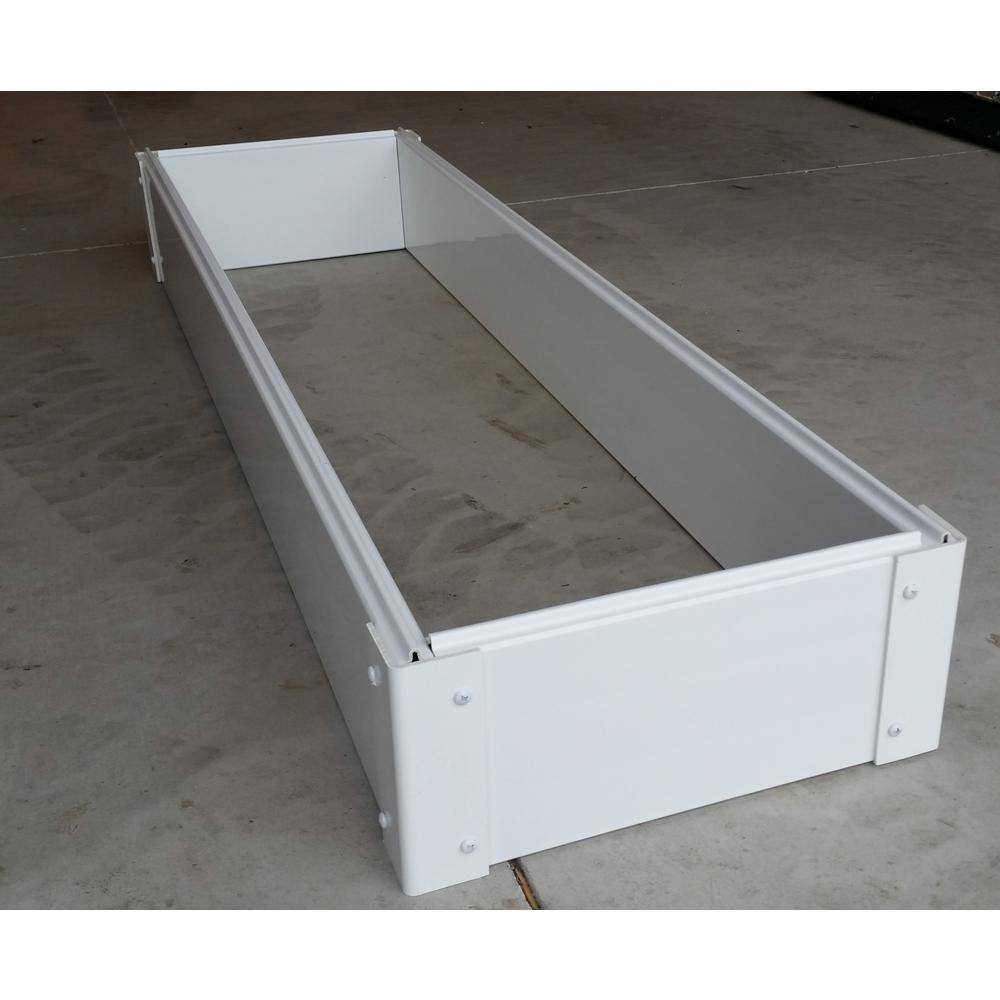 Handy Bed 12 in. x 48 in. x 6 in White Vinyl Raised Garden Bed HB-14TGW