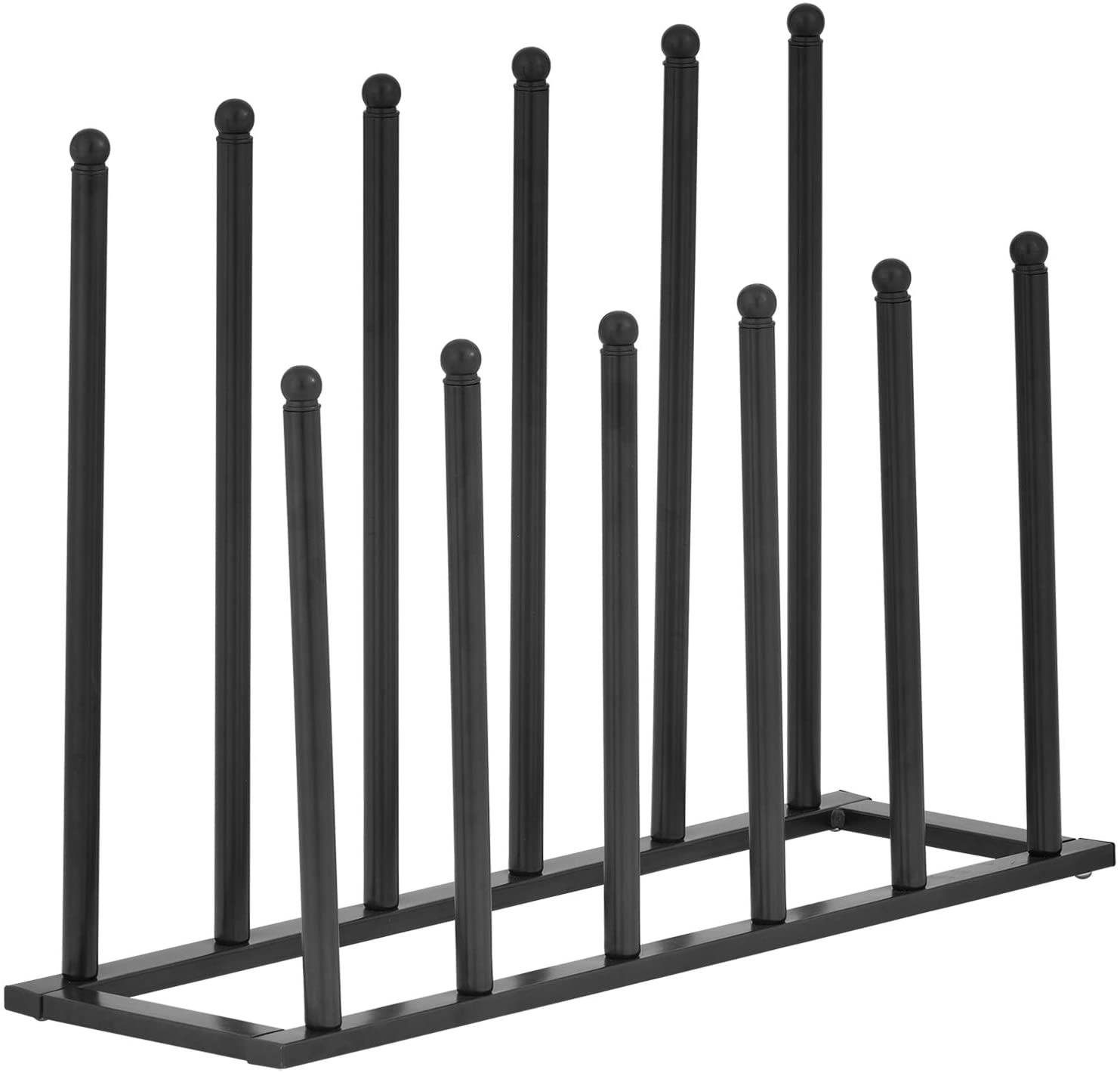 MyGift 6-Pair Sleek Black Metal Boot Shoes Storage Rack