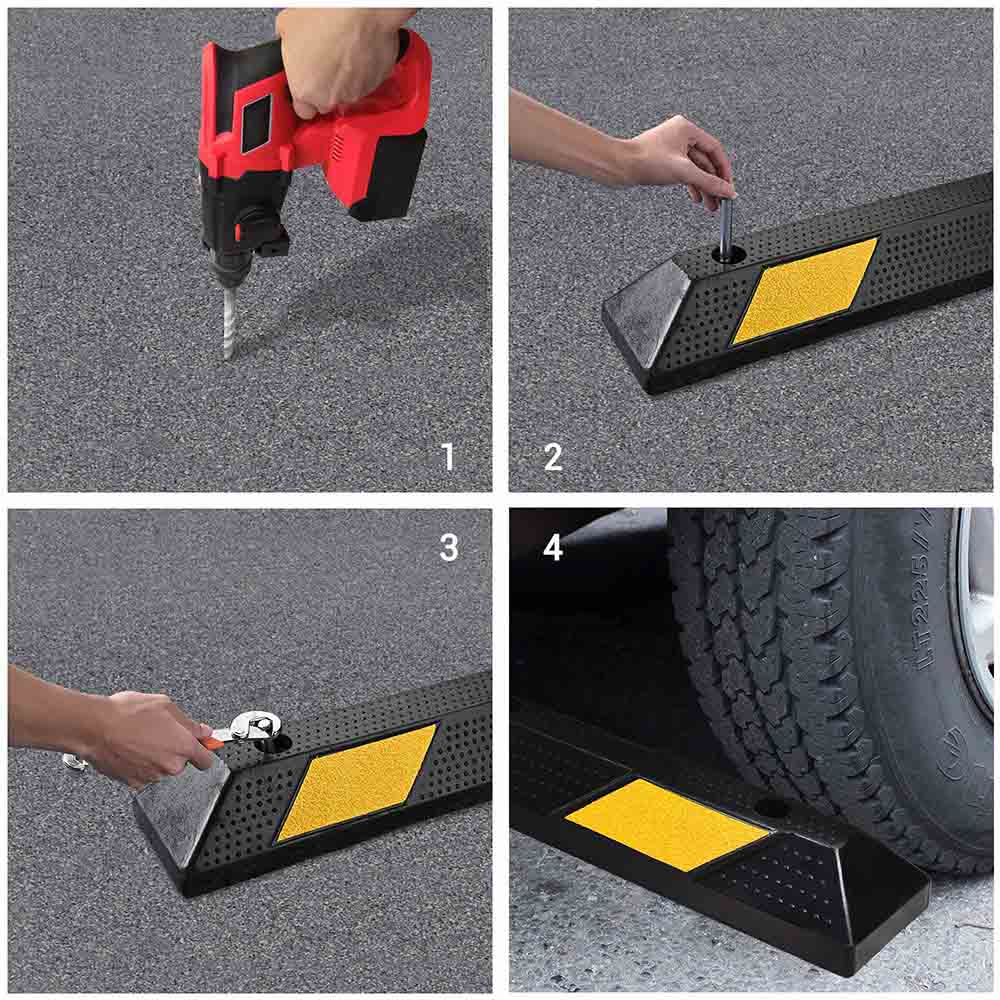 Yescom 22 in Commercial Rubber Parking Stop Block Wheel Tire Curb