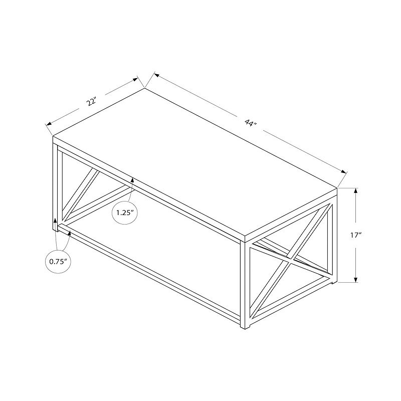 Monarch Mixed Media X-Frame Coffee Table