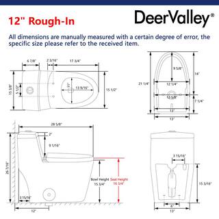 DEERVALLEY Prism 1-Piece 0.81.28 GPF Dual Flush Elongated Toilet in White Seat Included DV-1F52636