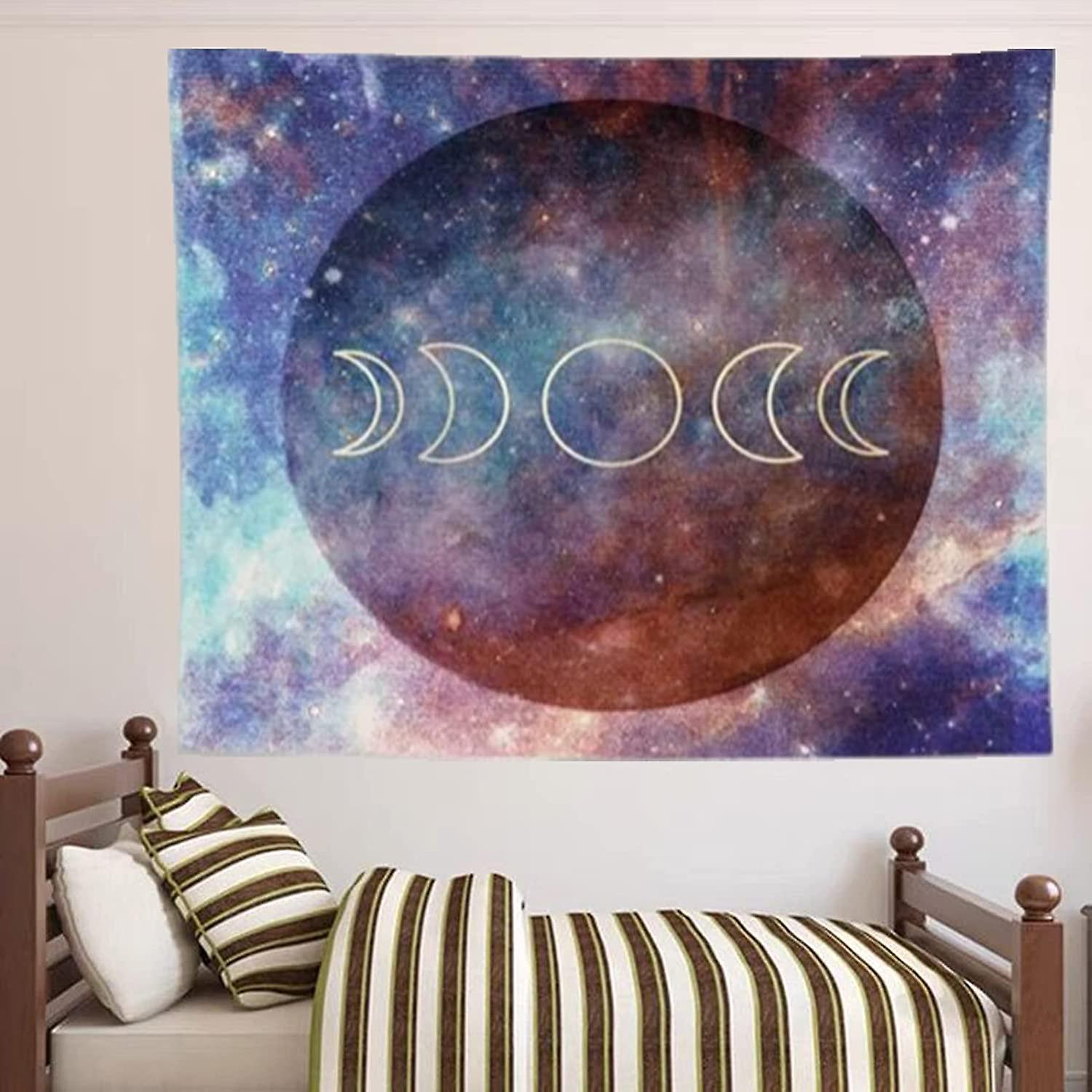 Starry Sky Tapestry Wall Hanging Universe Space Galaxy Wall Tapestry Moon Tapestry Moonlit Tapestry For Living Room Bedroom Dorm Home Decor(51.2 X 59.