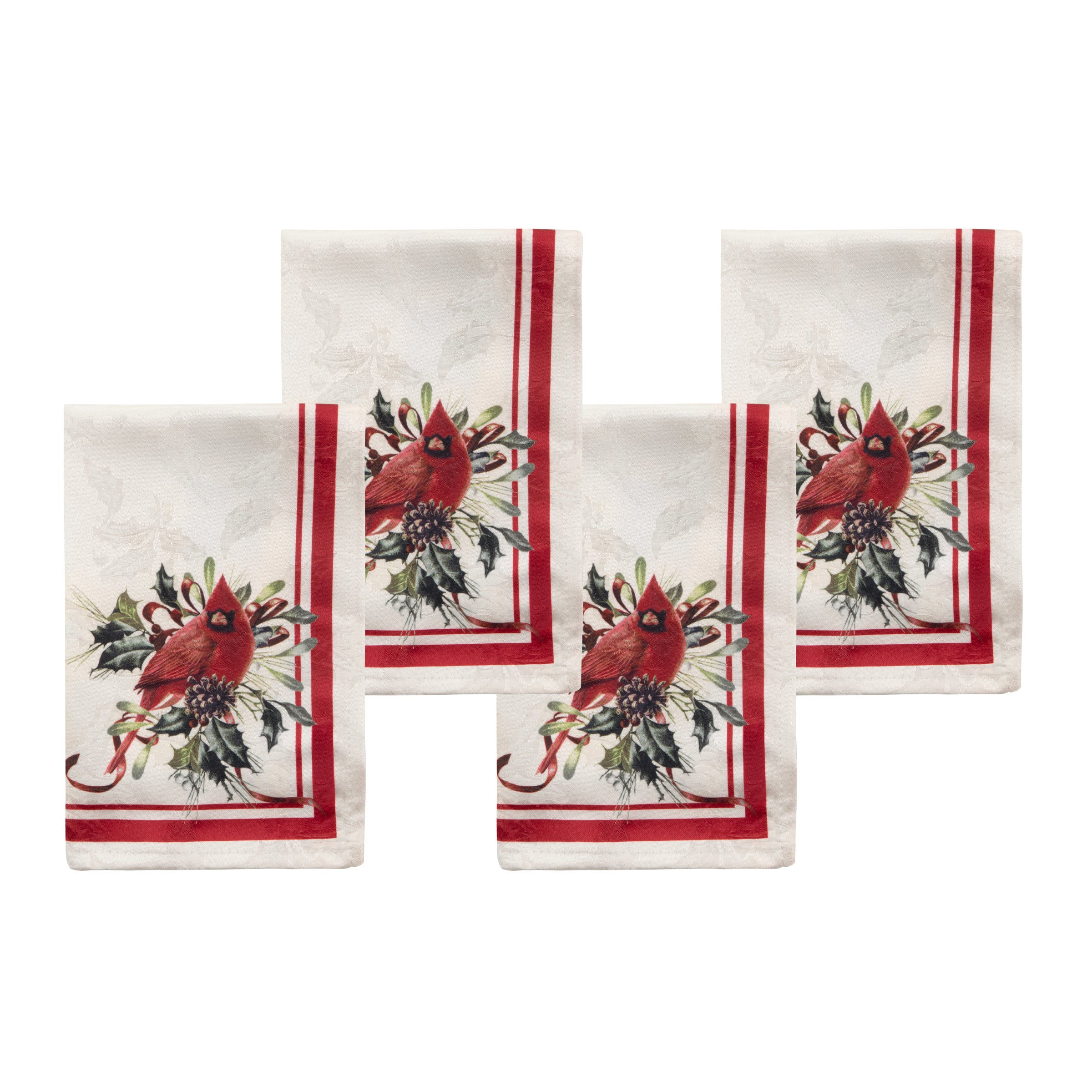 Holiday Winter Greetings Dinner Napkins, Set of 4