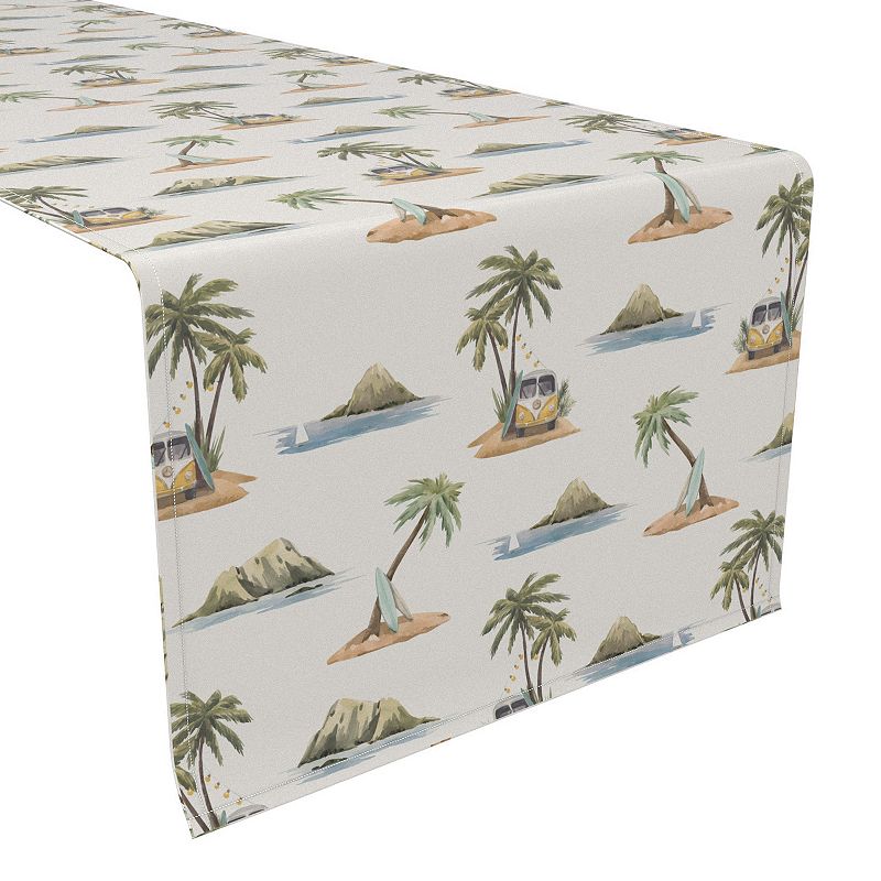 Table Runner， 100% Cotton， 16x72， Retro Surf