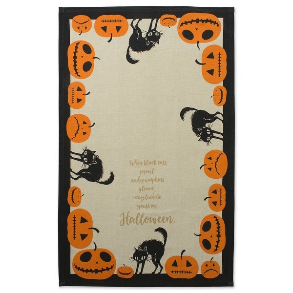 2 Tiger Orange Black Rectangular Halloween Printed Dishtowels 28