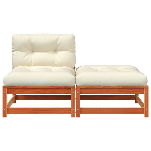 vidaXL Patio Furniture with Cushions Outdoor Sectional Seating Solid Wood Pine