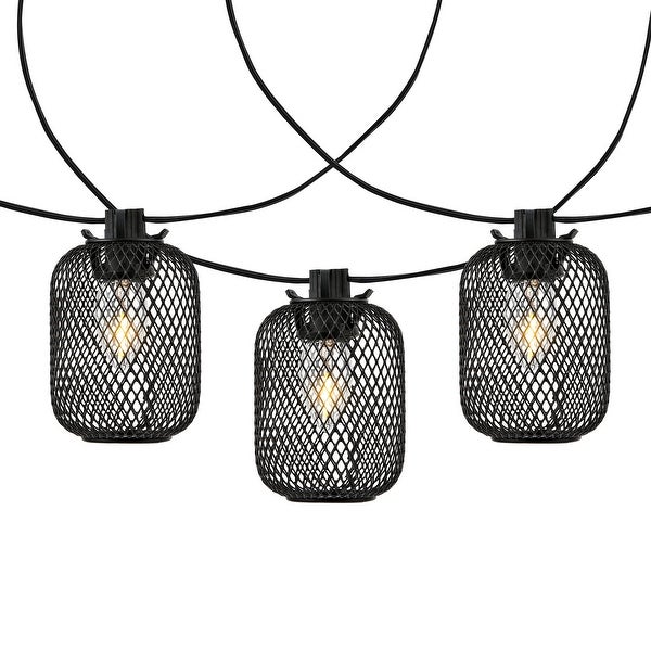 SAFAVIEH Lighting Jepsen 10 FT Led Outdoor String Lights - Black Shopping - The Best Deals on String Lights | 40112482