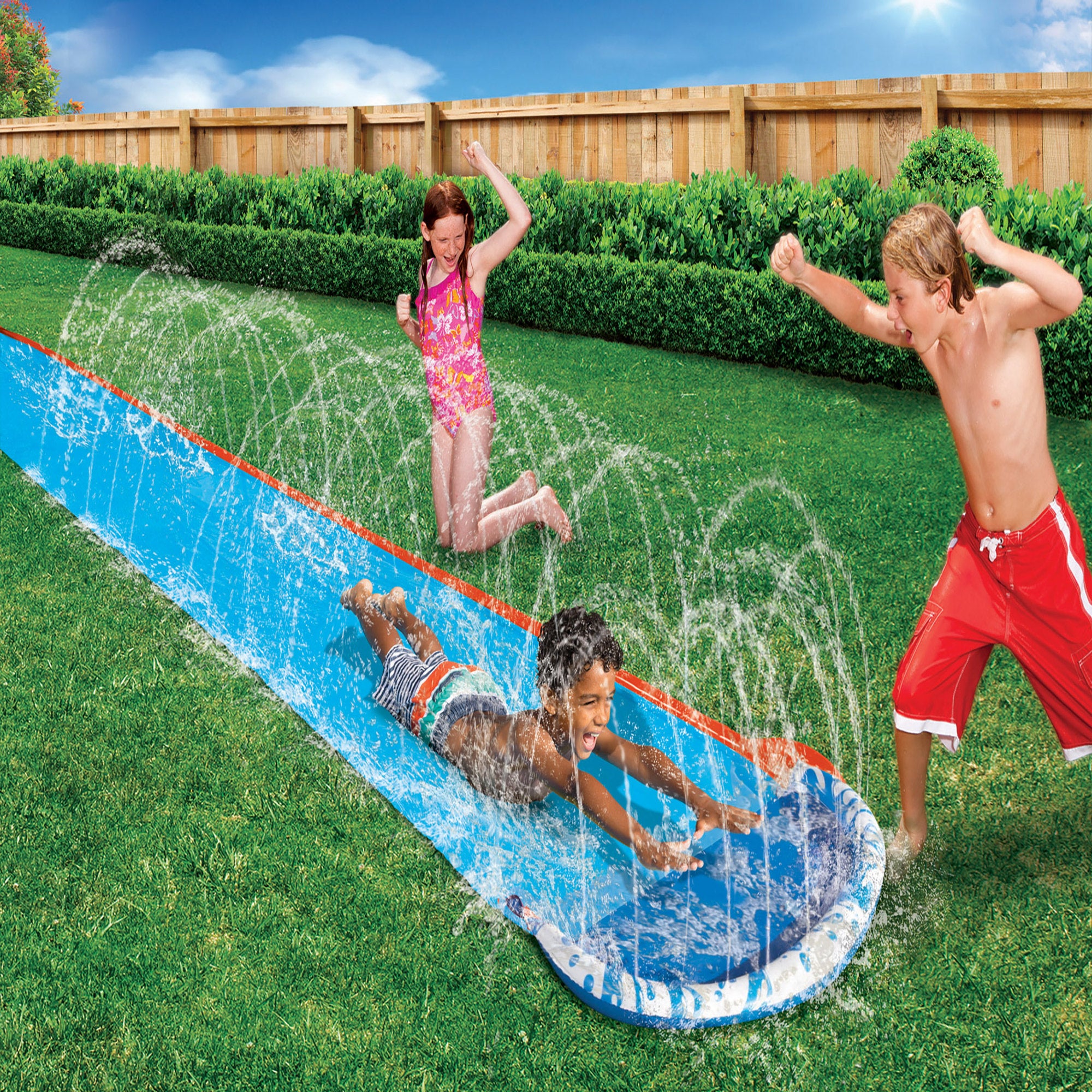 Banzai Soak 'N Splash High-Speed Backyard/Outdoor Water Slide