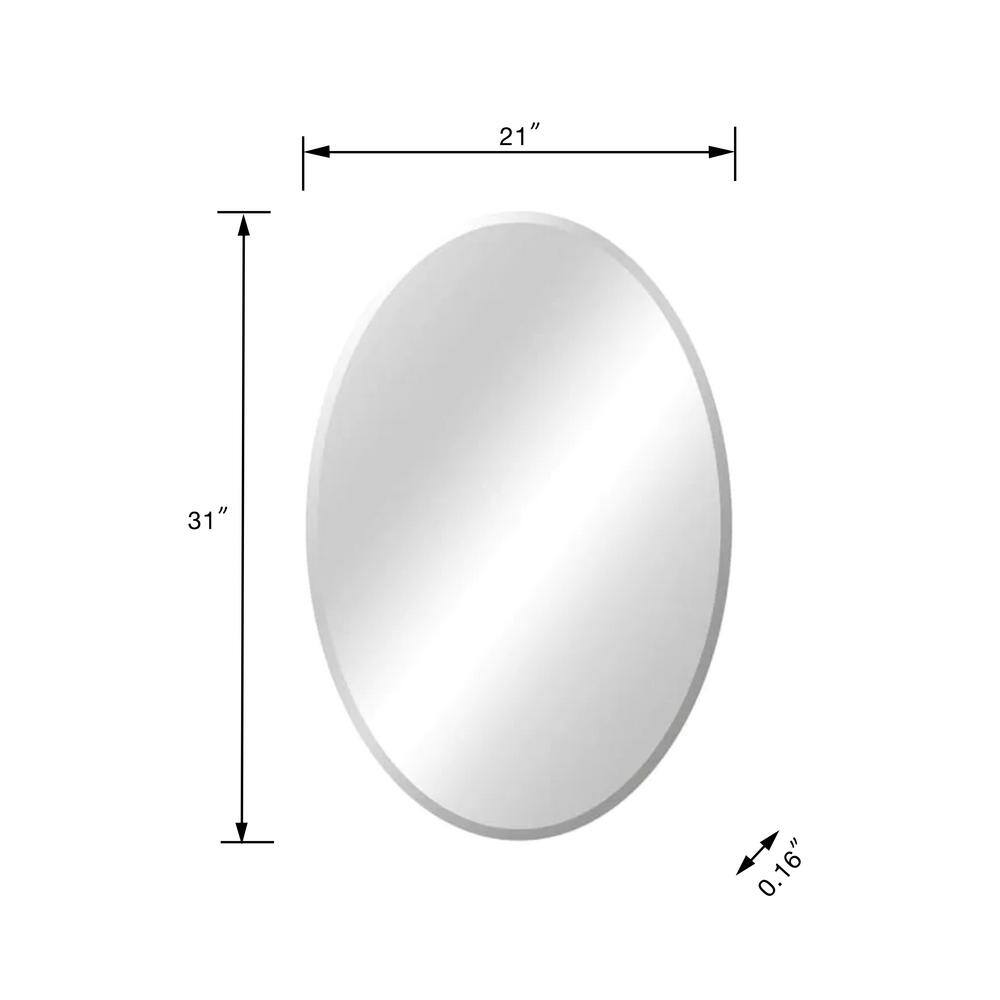 Glacier Bay 21 in. x 31 in. Classic Vanity Mirror Oval Frameless GB 21X31 OVAL