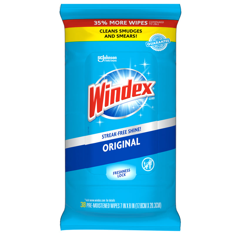 GLASS CLEANR WIPE 38PK