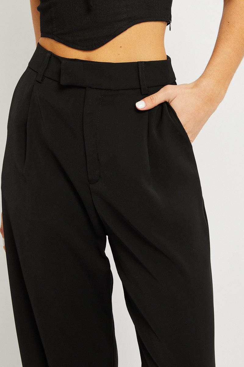 Black Wide Leg Pants Mid Rise