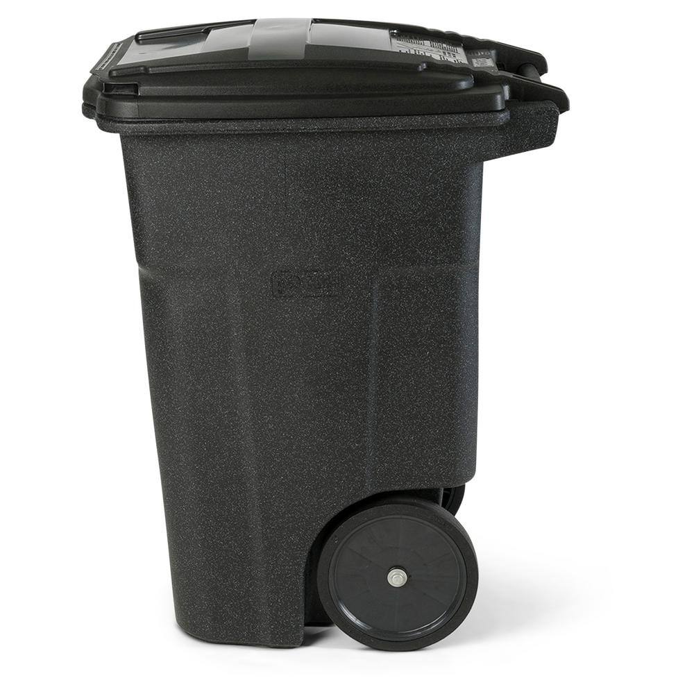 Toter 48 Gal. Blackstone Trash Can with Quiet Wheels and Attached Lid ANA48-56599