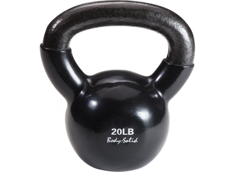 Body-Solid 20 lb Vinyl Dipped Black Kettlebell