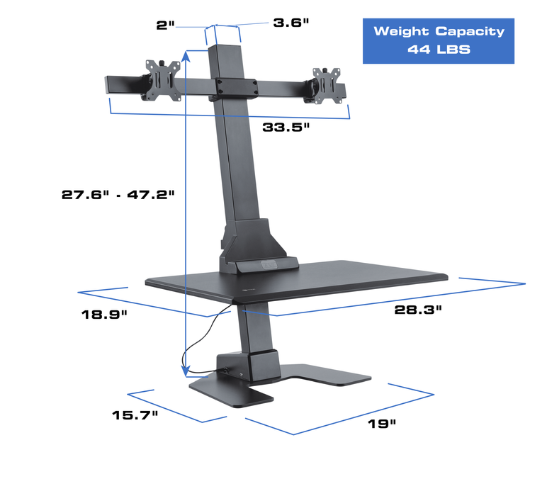 Star Ergonomics Dual Monitor Electric SitStand Workstation Premium Se