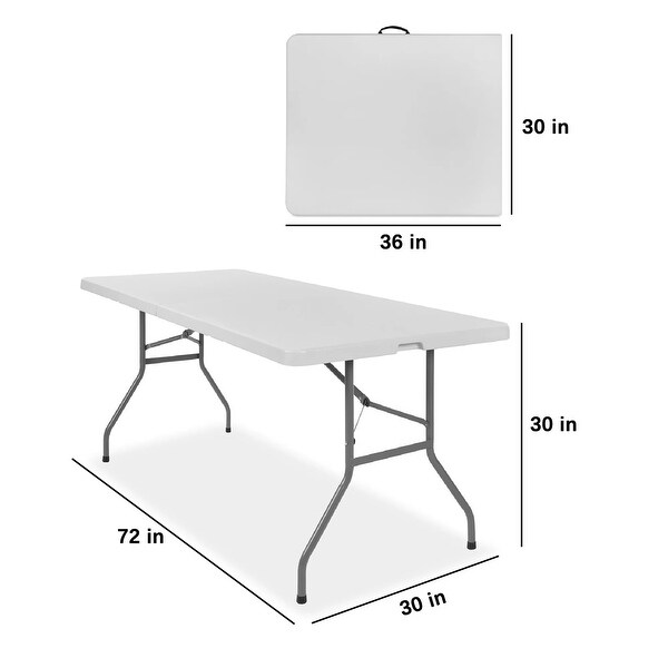 Portable Folding Plastic Dining Table w/ Handle，Lock