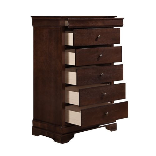 Louis Philippe Style 1pc Chest of Drawers Brown Ch...