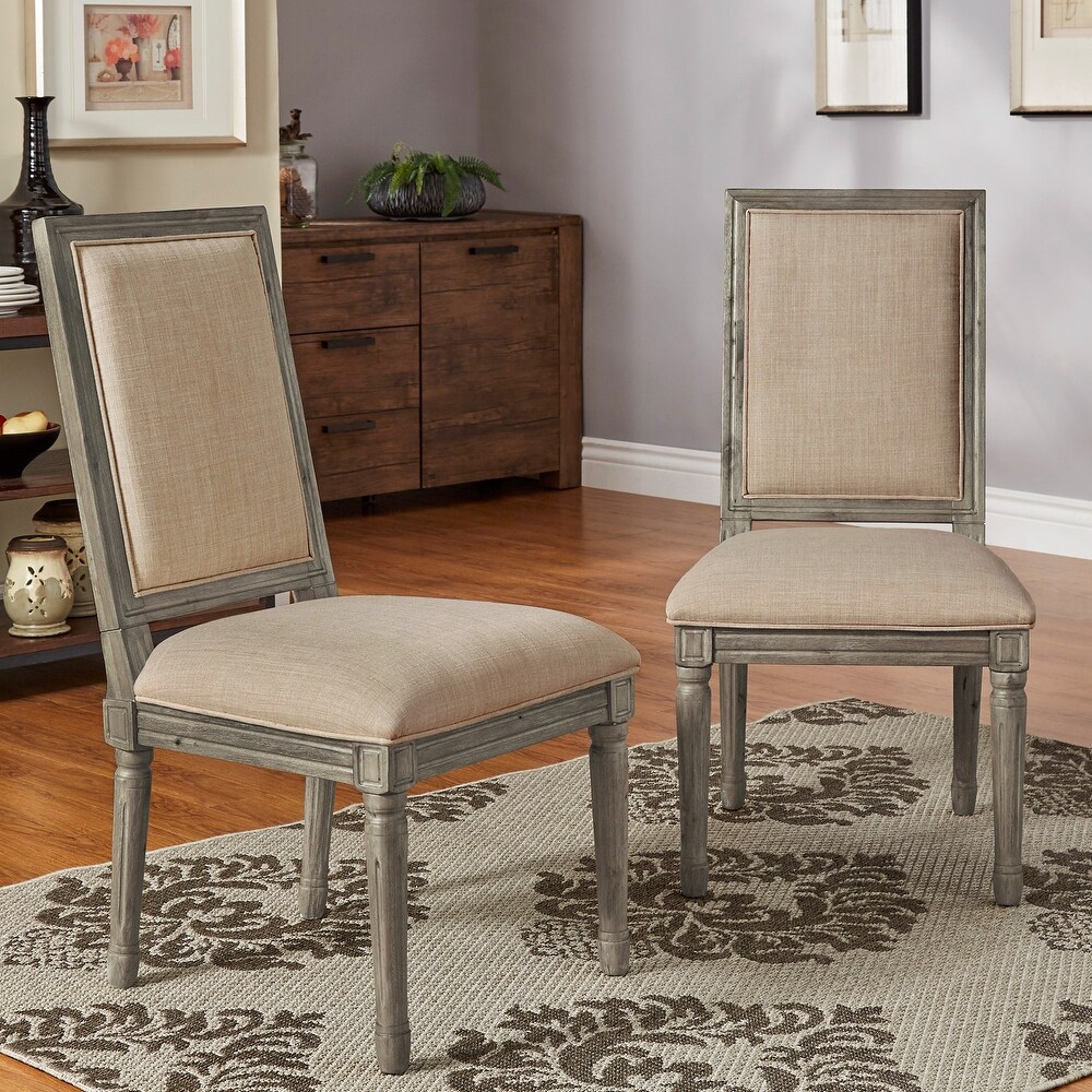 Deana Rectangular Linen Dining Chairs (Set of 2) by iNSPIRE Q Artisan