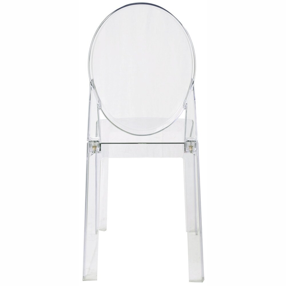 Set of 2 Acrylic Clear Transparent Armless Side Chairs Kitchen Plastic Armless Work Bedroom Outdoor Patio Hotel Restaurant