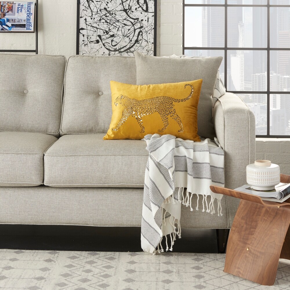 Mina Victory Sofia Black Throw Pillow   ( 14\