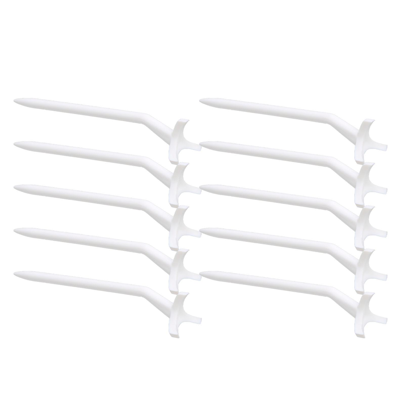 10pcs Plastic Curved Golf Tees White Durable Lightweight Accessory For Training Practicing