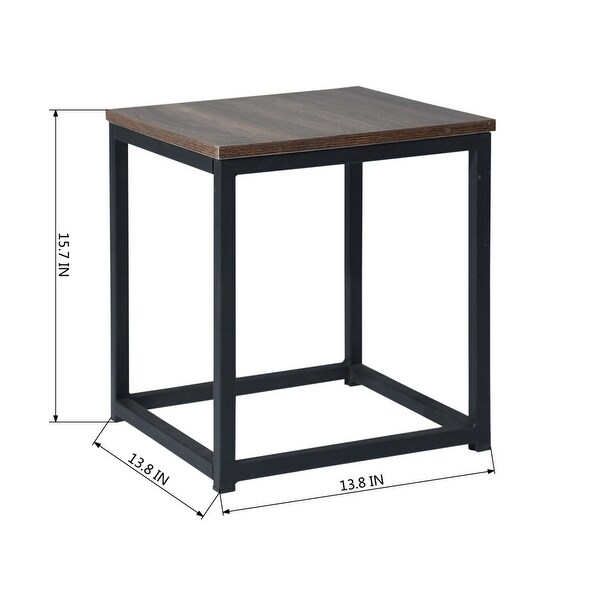 Homylin Facto Composite Square End Table - Dark Brown