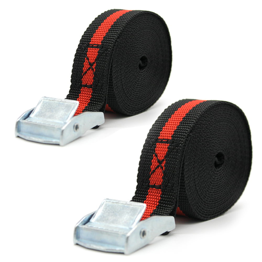 2pcs 8 FT Porable Heavy Duty Tie Down Cargo Strap Luggage Lashing Strong Ratchet Strap Belt