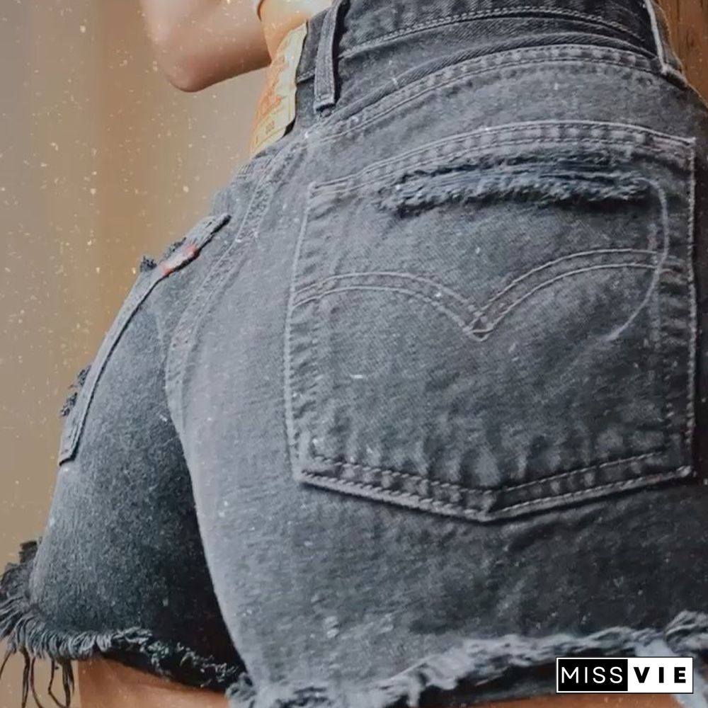 Women Make Old Denim Shorts Wq51