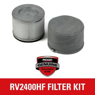 RIDGID Certified HEPA Filter and Fabric Pre-Filter for RIDGID HEPA Vacuum RV2400HF HF1000