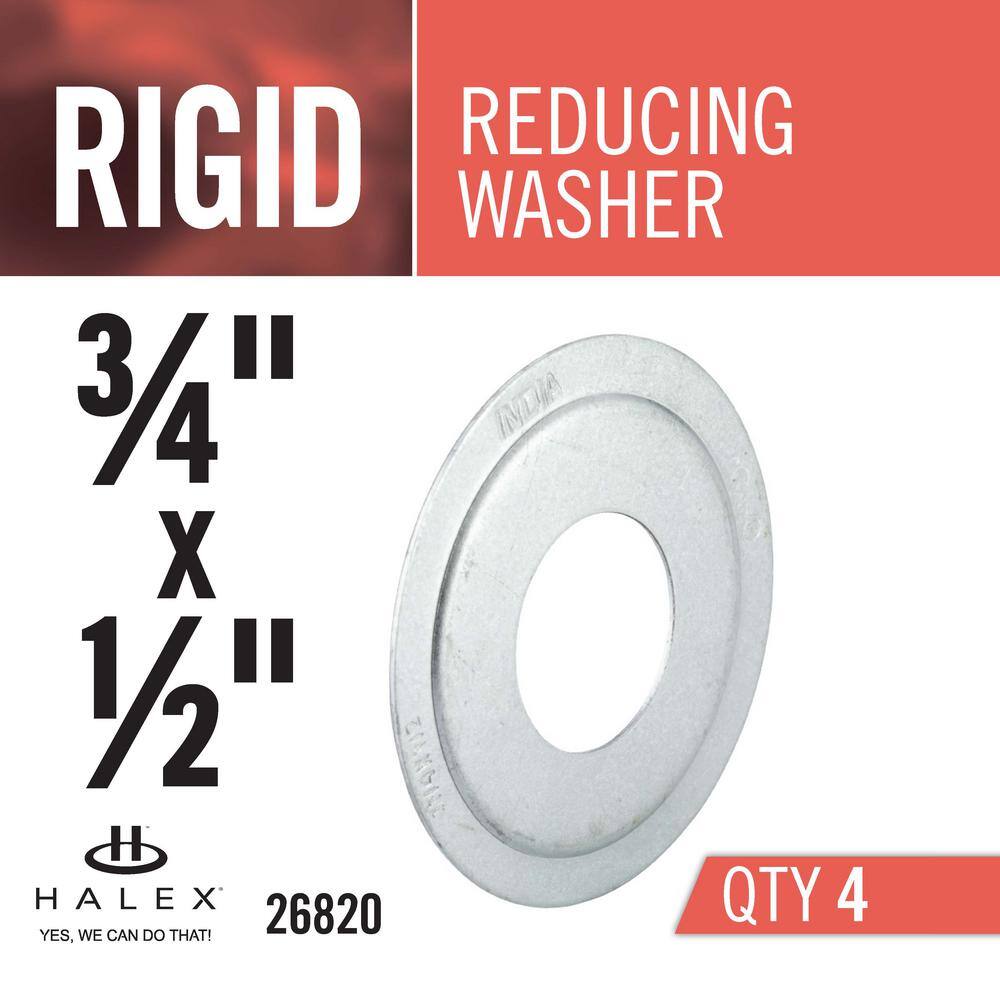 Halex 34 in. x 12 in. Rigid Conduit Reducing Washers (4-Pack) 26820