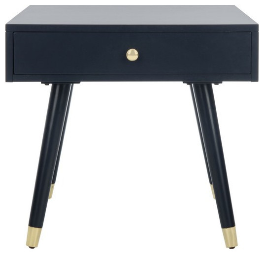 Vincent Gold Cap End Table Navy   Midcentury   Side Tables And End Tables   by AED Luxury Home Decor  Houzz