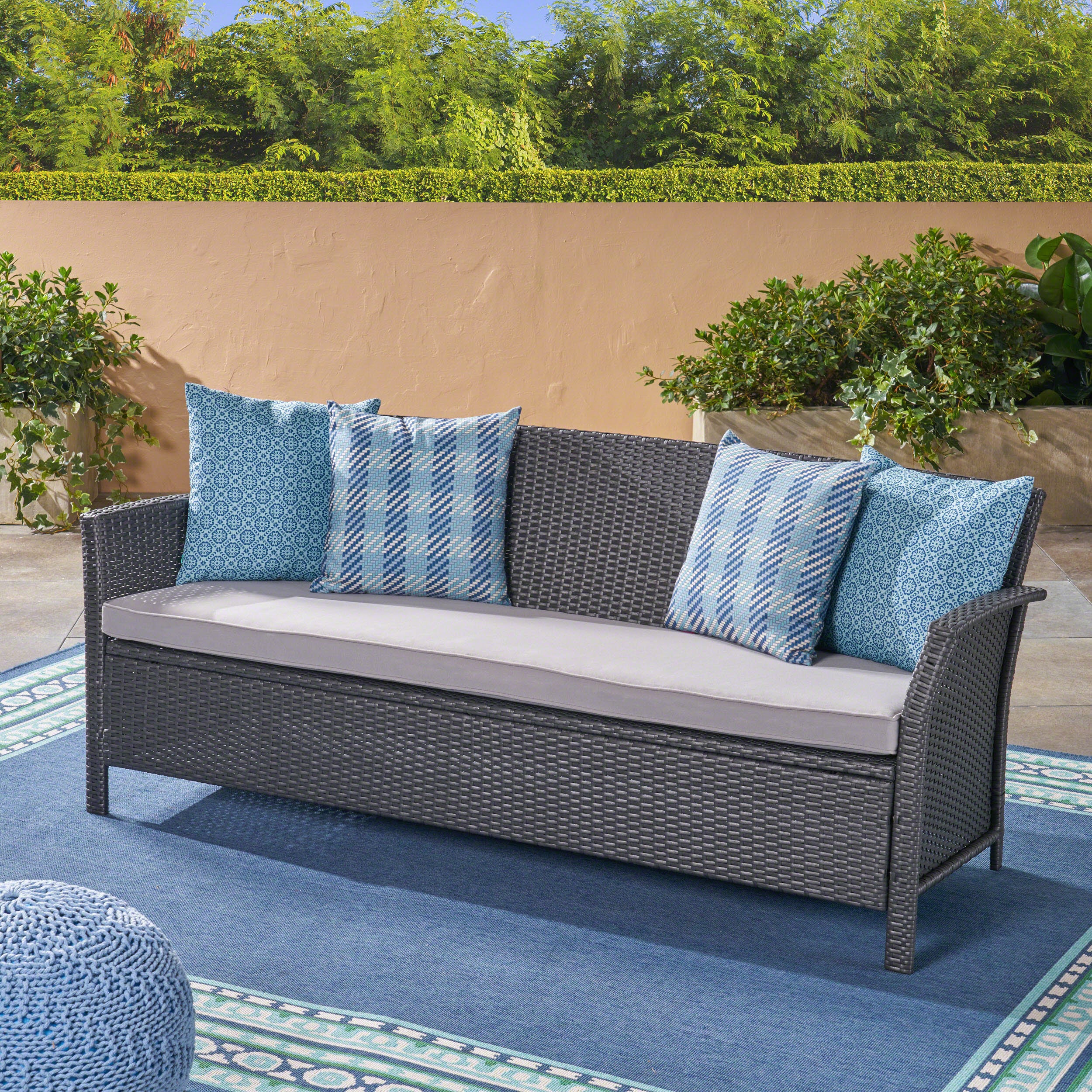 Auguste Outdoor Wicker 3 Seater Sofa