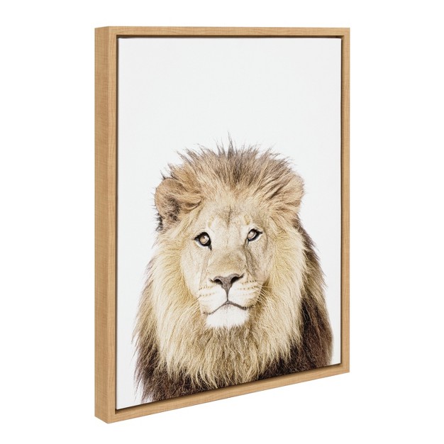 X 24 quot Sylvie Lion Thinking Portrait Framed Canvas By Amy Peterson Natural Kate amp Laurel All Things Decor