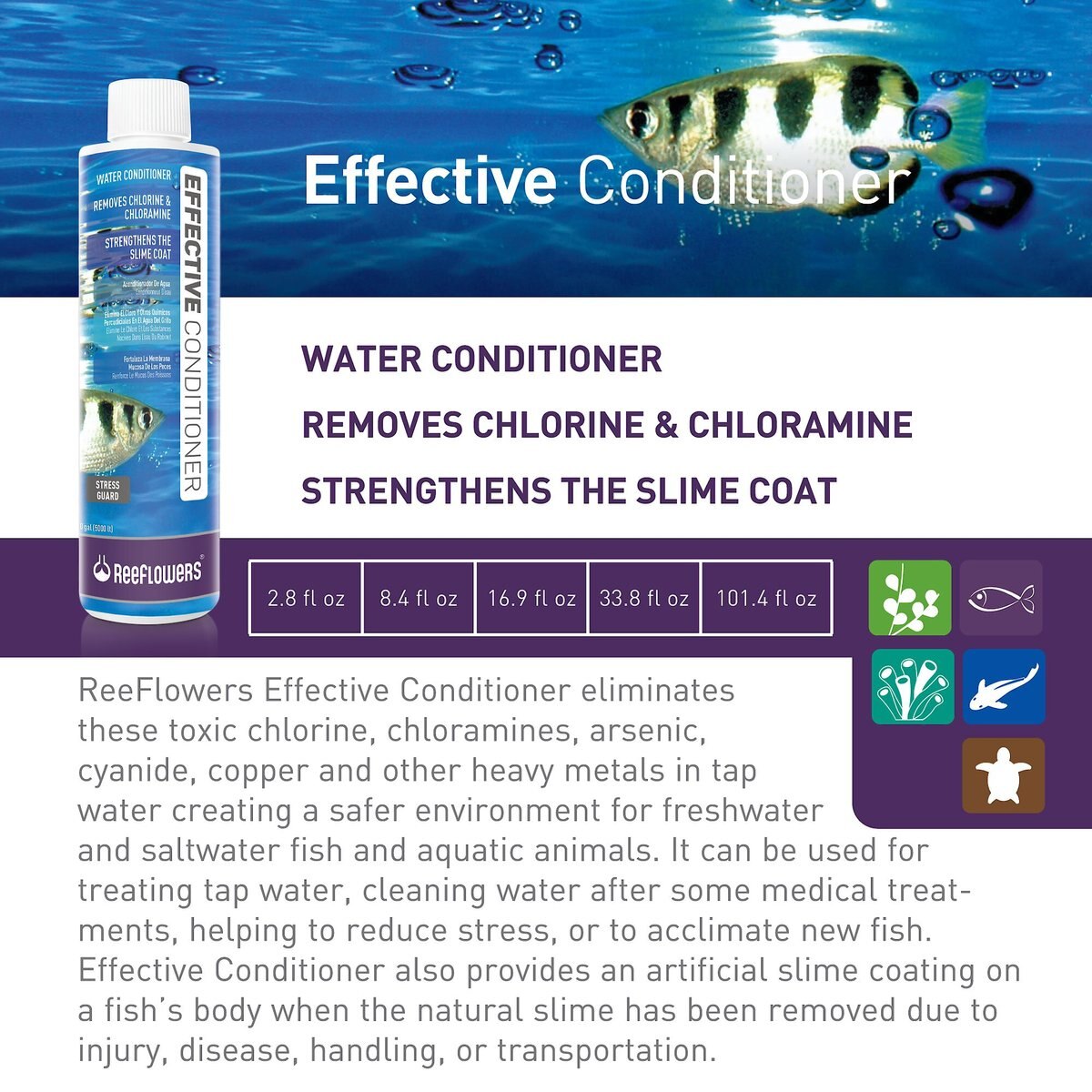  Reeflowers Effective Conditioner Stress Guard Aquarium Conditioner