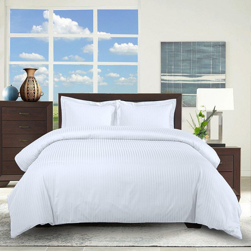 Egyptian Cotton Duvet Cover Set Damask Stripe