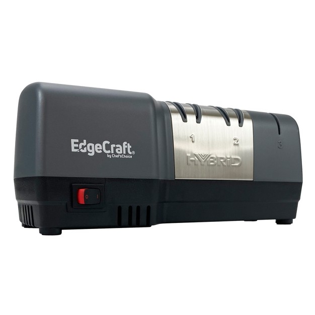 Edgecraft Hybrid Knife Sharpener For 20 degree Straight And Serrated Knives 3 stage Gray