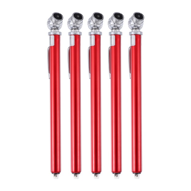 Unique Bargains 10 100psi Dual Head Car Suv Truck Pen Tyre Air Pressure Gauge Grip 5 Pcs