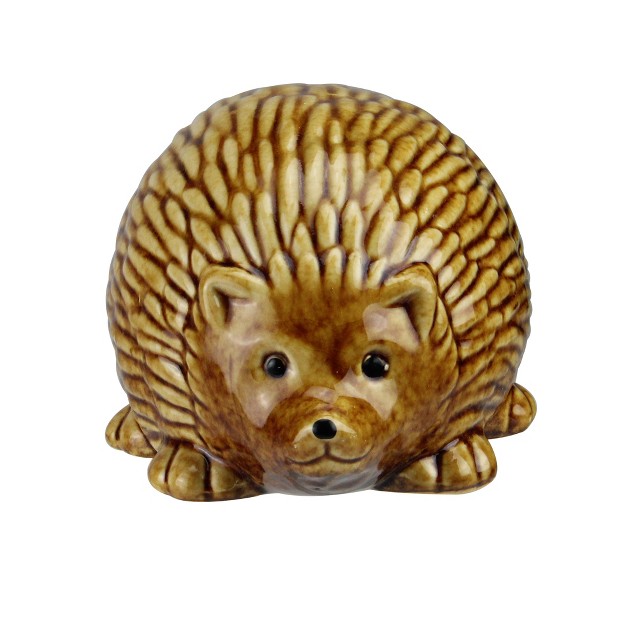 Pudgy Pals Relaxed Spined Tan Porcelain Hedgehog Table Top And Garden Figure