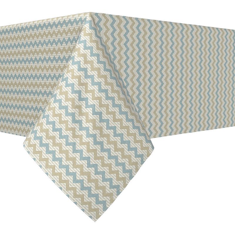 Square Tablecloth， 100% Polyester， 70x70， Textured Chevron Design