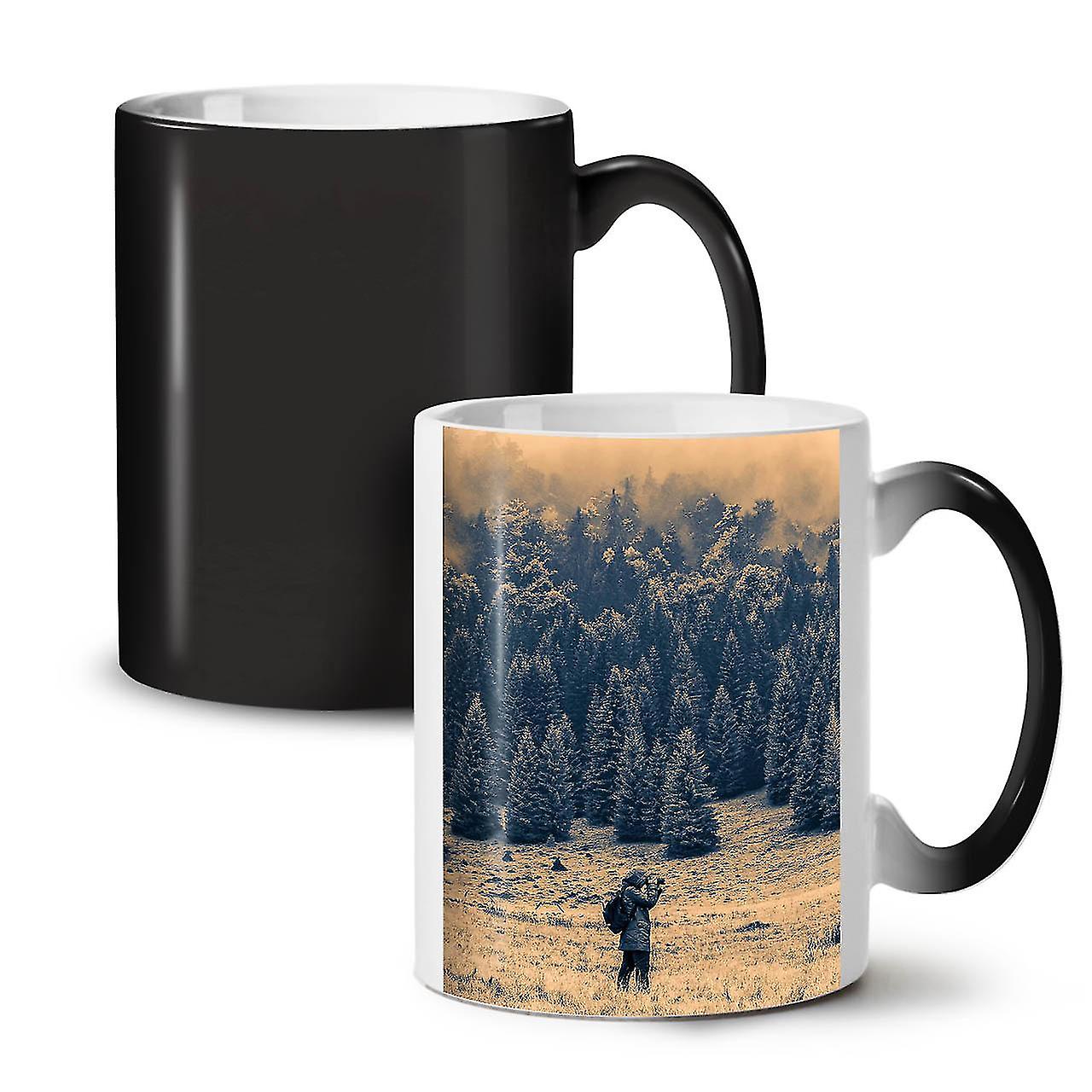 Mountain Art Photo NEW Black Colour Changing Tea Coffee Ceramic Mug 11 oz | Wellcoda