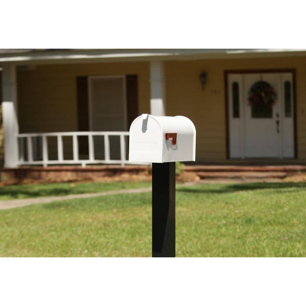 Gibraltar Mailboxes Elite White Medium Steel Post Mount Mailbox E1100W00