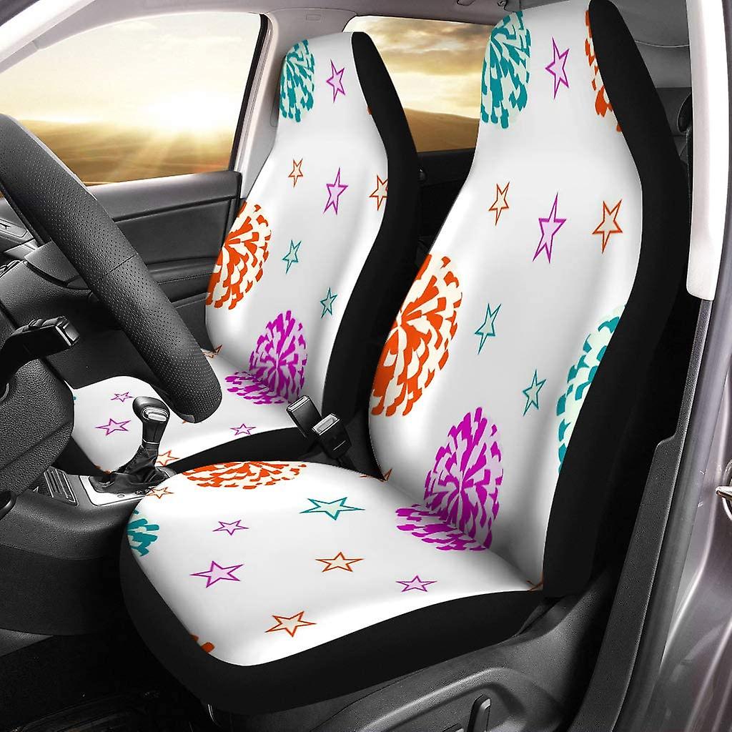 Set Of 2 Car Seat Covers Fireworks Universal Auto Front Seats Protector Fits For Car，suv Sedan，truck