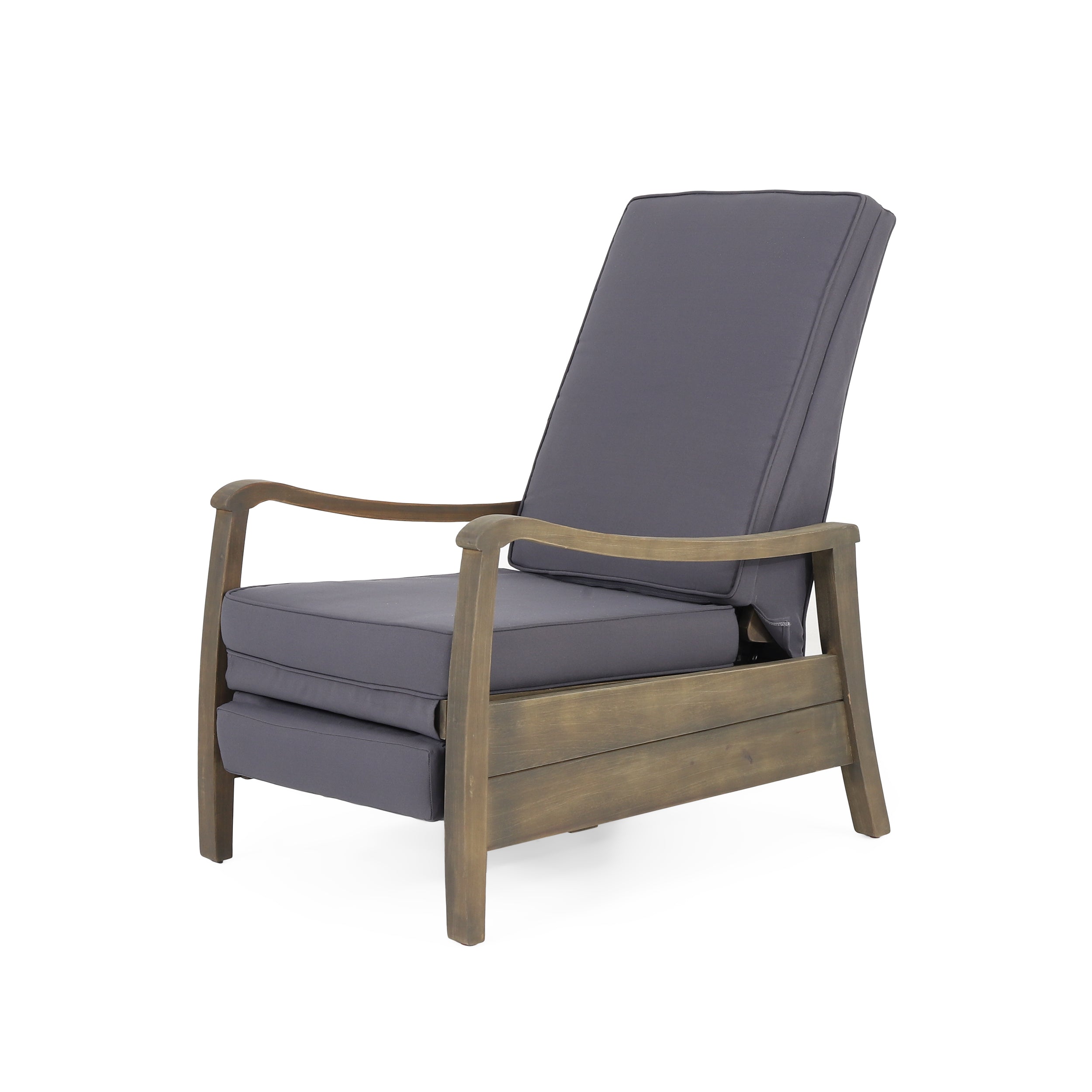 Sadlier Outdoor Acacia Wood Recliner Chair with Cushions