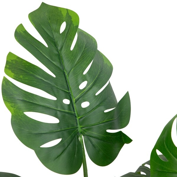 35 Green Wide Leaf Monstera Artificial Potted Plant