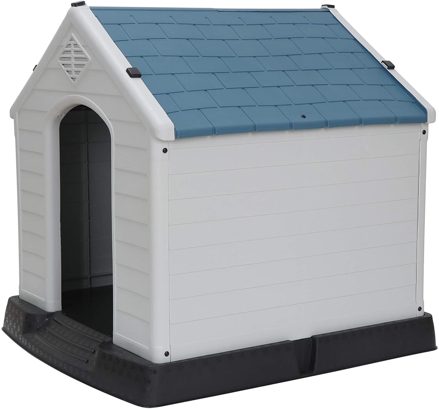 Plastic Dog House - Water Resistant Dog Kennel for Small to Medium Size Dogs All Weather Indoor Outdoor Doghouse Puppy Shelter