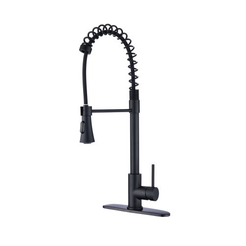 Single Handle Commercial Modern Matte Black Spring...