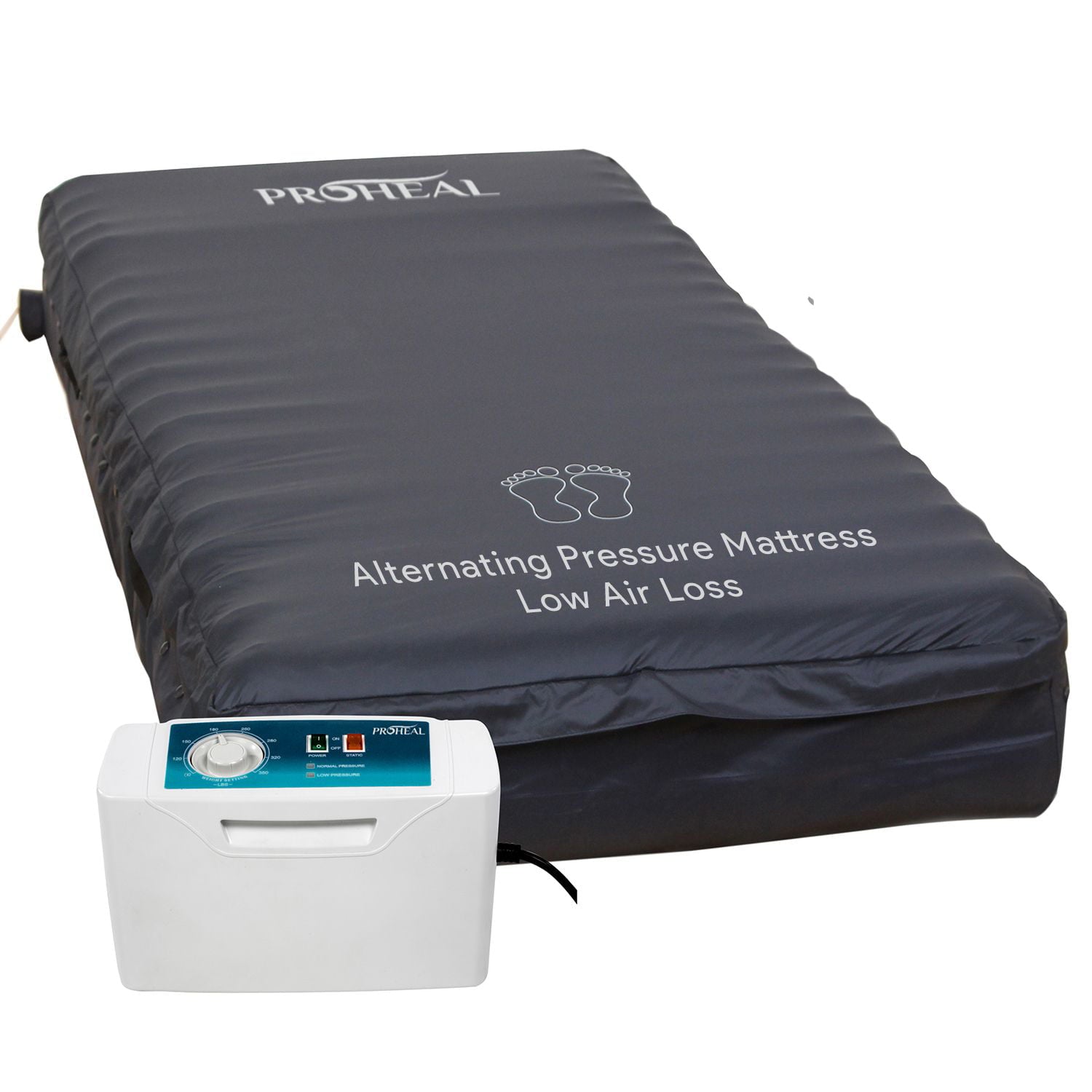 Proheal Low Air Loss Alternating Pressure Air Mattress with Pump  - Stages I-III - Bed Size: 36” x 80” Bed Thickness: 8 inch