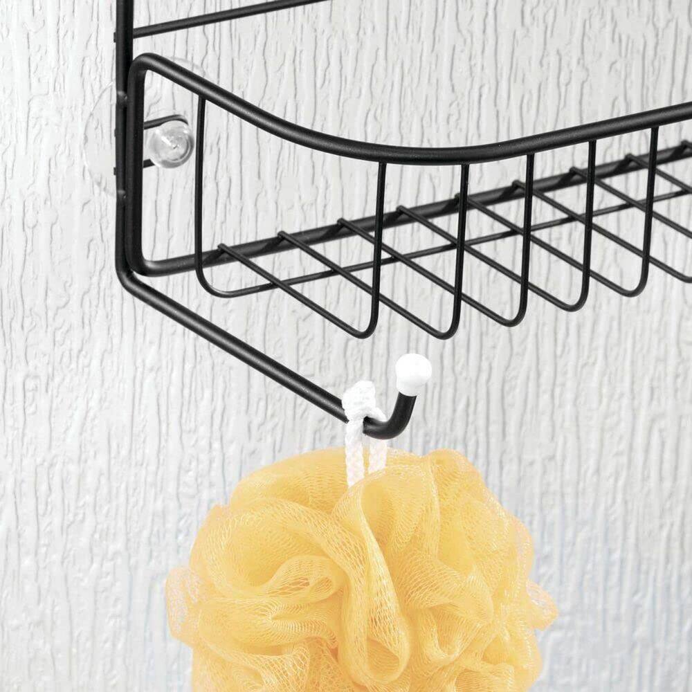 Dracelo Black Extra Wide Metal Wire Over The Bathroom Shower Door Caddy Hanging Storage Organizer B07MDYTTY6